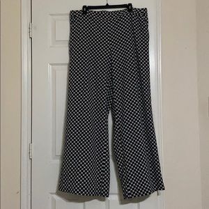 Wide leg polka dot trousers